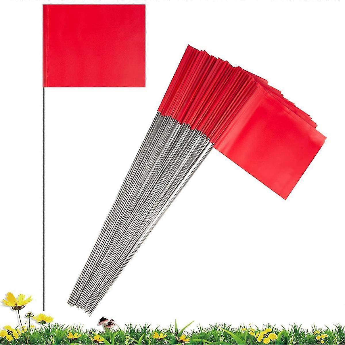 For 50 Pack Red Yard Marking Flags