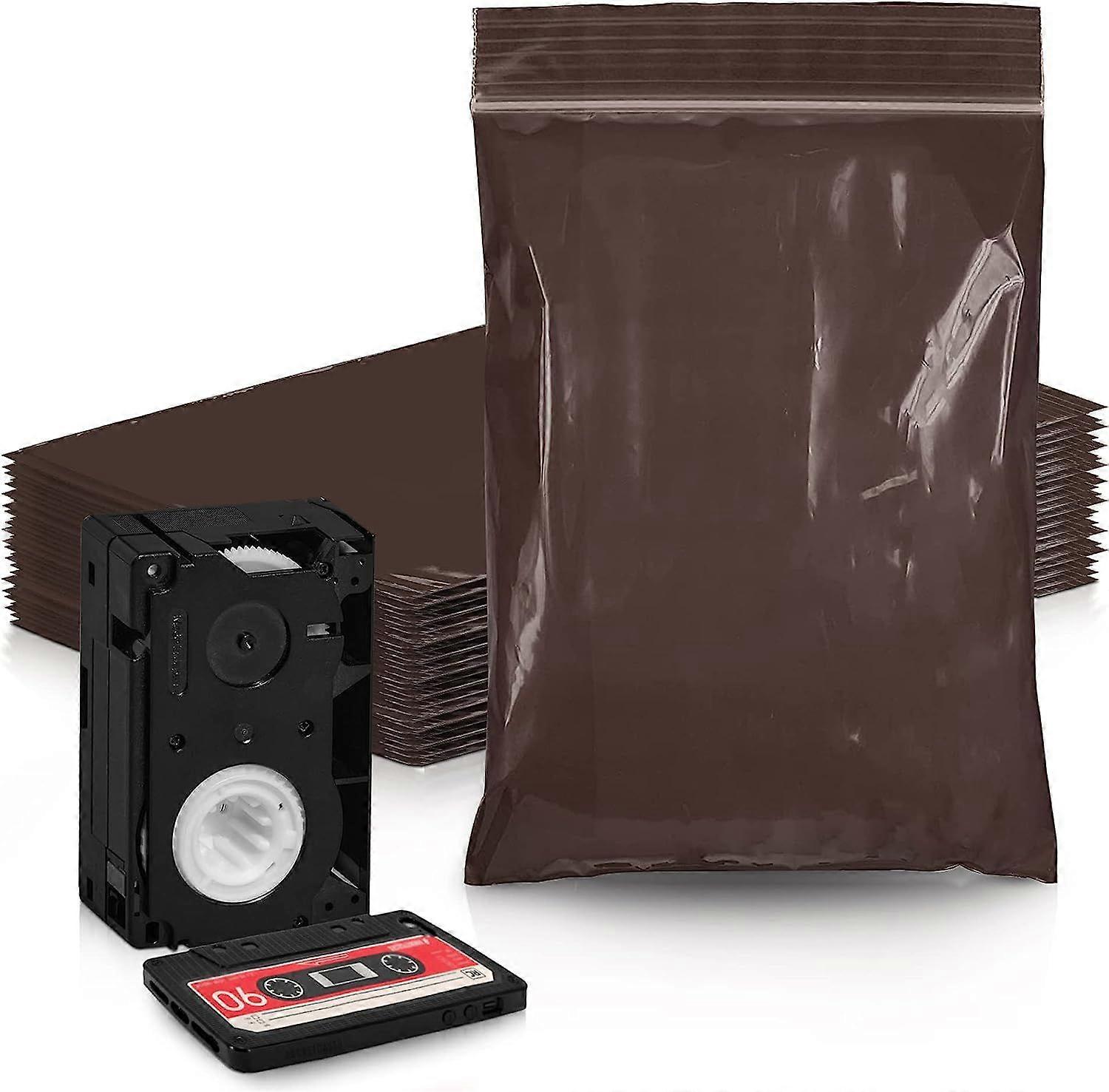 琥珀色のジップバッグ6 x 8;収納用ブラウンポリジップバッグ100パック。耐水性ビニール袋再封可能3ミル;耐久性のあるポリジッパーバッグ。ヘビーデューティーPO