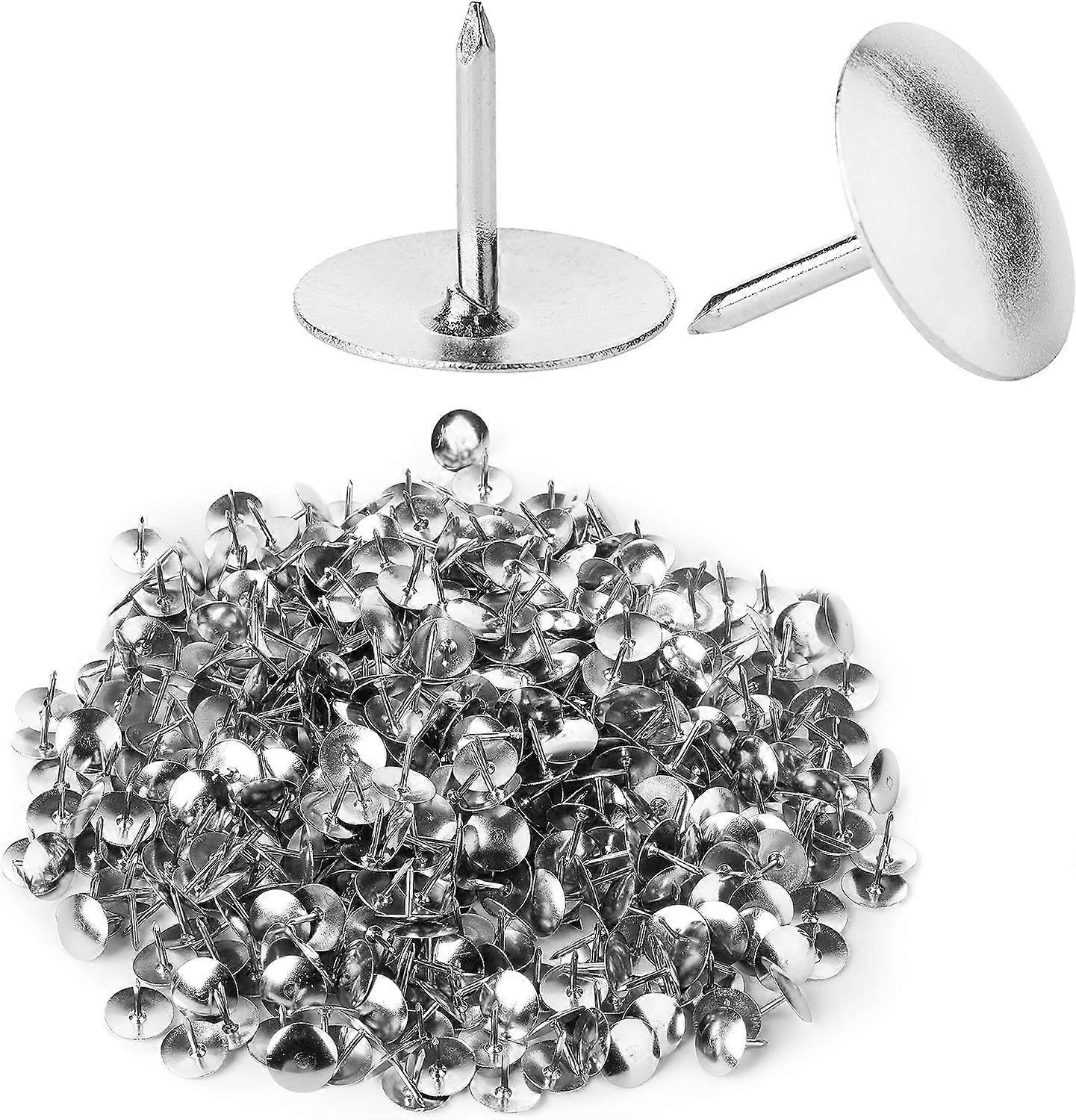 600 Pack Steel Thumb TacksSliver Thumb Tack Flat Head Push Pin, Push Pins compatible with Cork Board, Push Pins compatible with Wall, Office Thumbtack