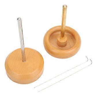 Bead Devices Beech Hand Made Embroidery Manual Rotating Bead Tool with 2Pcs Needles YEMAA