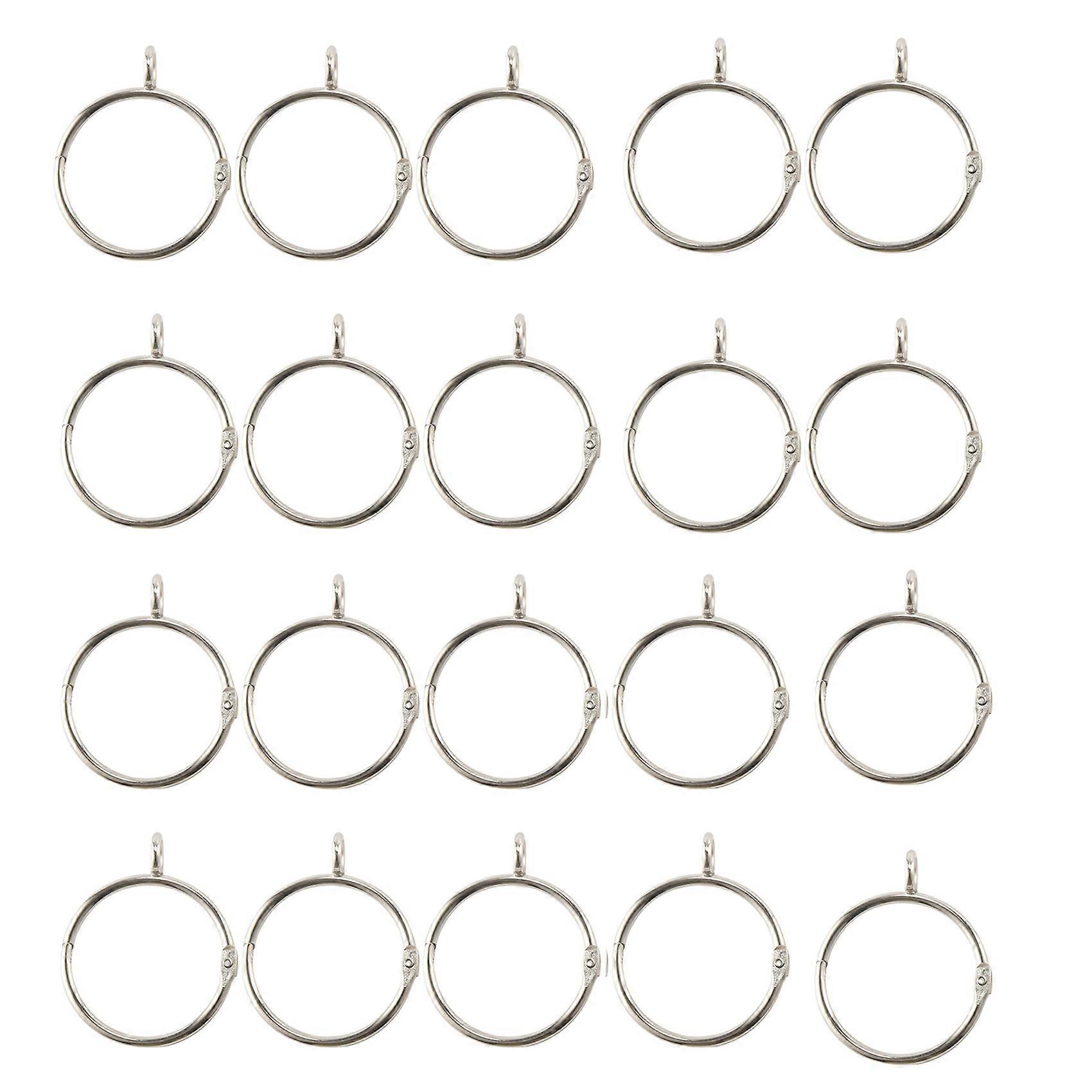 20 Pcs Openable Silver Curtain Rings Open and Metal Rustproof Drapery with for Hook Pins (1.5 Inch)