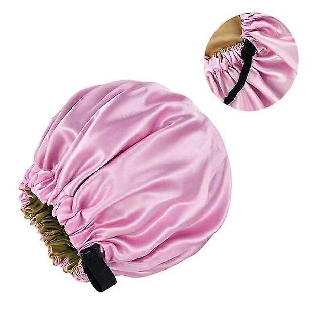Double Layer Satin Bonnet Silky Sleep Cap for Women Extra Large Reversible Adjustable Satin Cap Sleeping for Curly Natural Hair