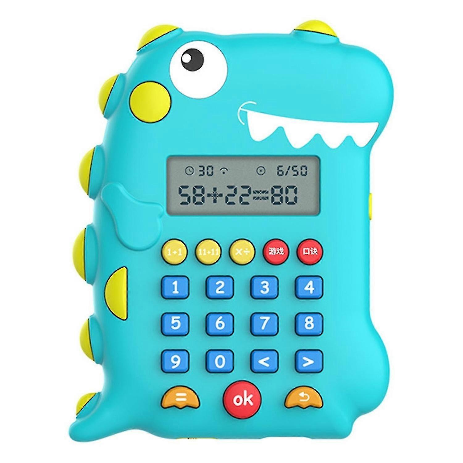 Dinosaur Shaped Digital Calculator Rechargeable Lcd Display Kids Early Education Primary School Stud