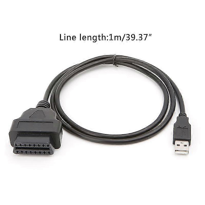 16pin Obd2 To Usb Port Charger Adapter Cable Connector Diagnostic Tool