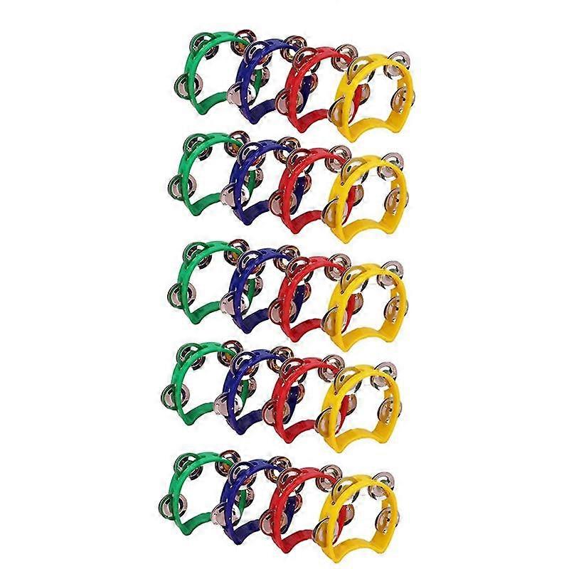 20Pcs πλαστικά μουσικά όργανα ντέφια, μίνι φορητά ντέφια, μουσικές πάρτι ρυθμού κρουστών