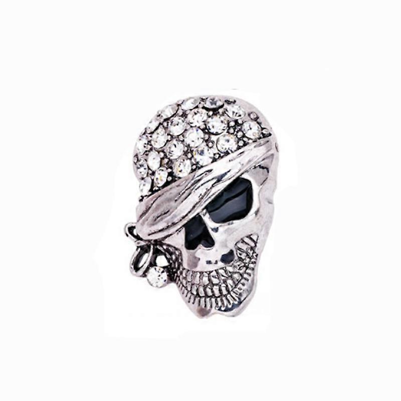 Skeleton Brooch Pin Skull Pin Badge Gothic Punk Brooch Gift (Silver)