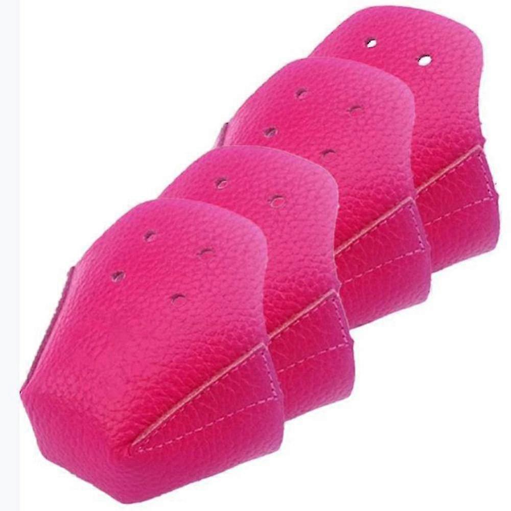 4 Pcs Toe Cap Guards Protectors Toe Caps Artificial Leather,red