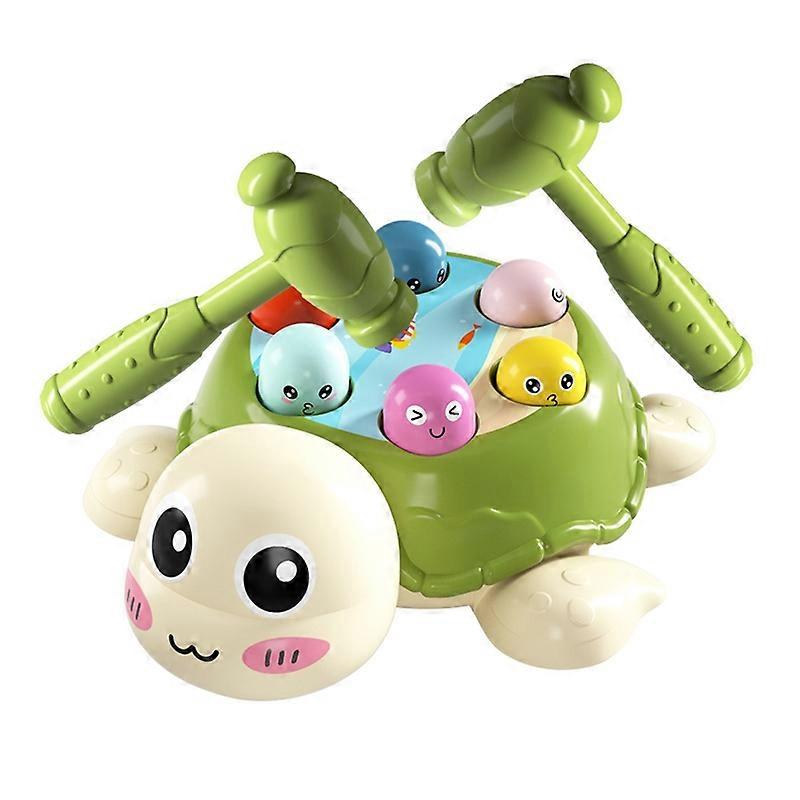 1 Set Child Banging Toy Color Cognition Good Friction Ribbed Hammer Animal Shape Safe Parent-child Interaction ABS Tortoise Whack Mole Toy for Enterta