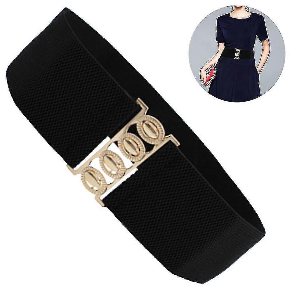 Datian Wide Elastic Waist Cinch Stretch Waistband Retro Clasp Buckle Belt