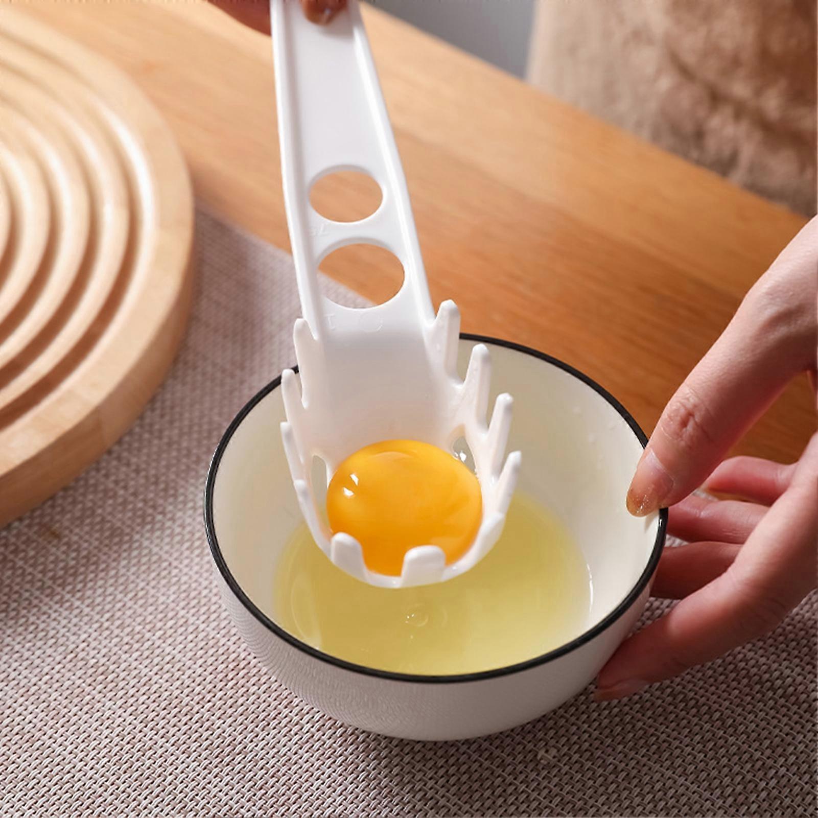 Egg Divider Easy to Clean Multifunctional Lightweight Egg Long Handle Serrated Separator for Home KAESI