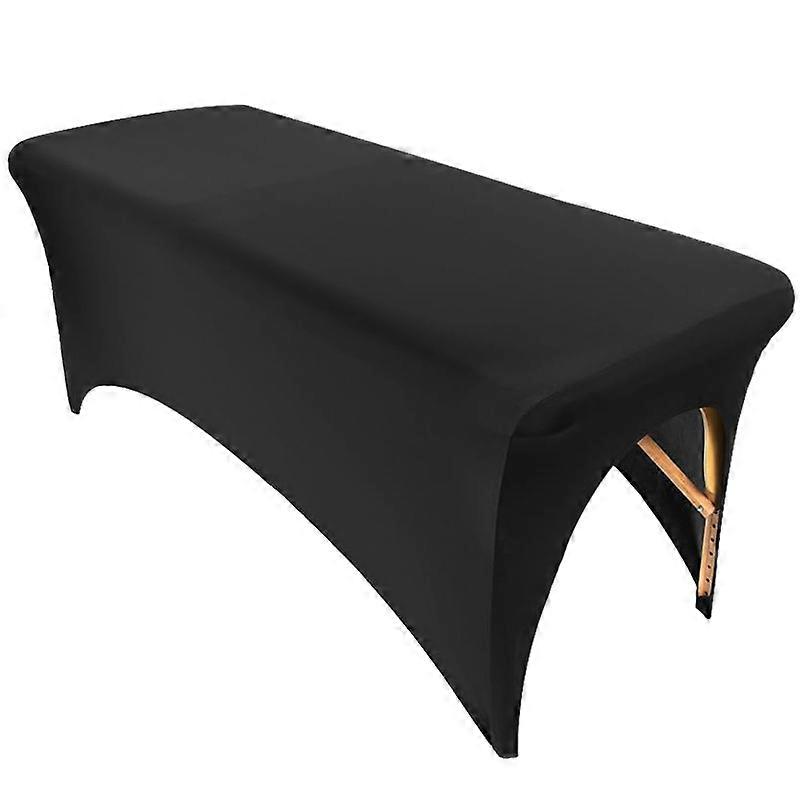 Black elastane stretch tablecloth for table 183 x 74 x 76 cm