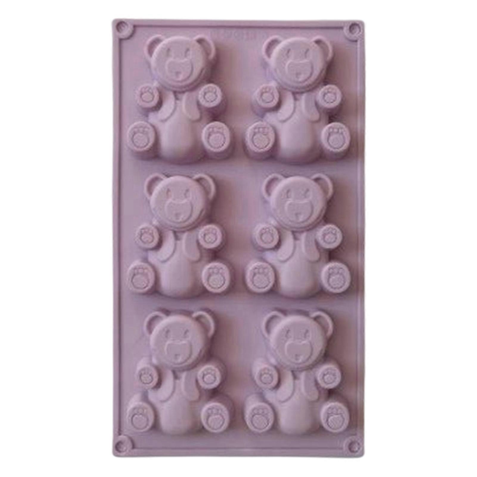 Bear Mold Easy Demolded Non-stick Heat-resistant DIY Silicone 6 Grids Mousse French Ice-cream Jelly Pudding Mold Kitchen Supplies KAESI