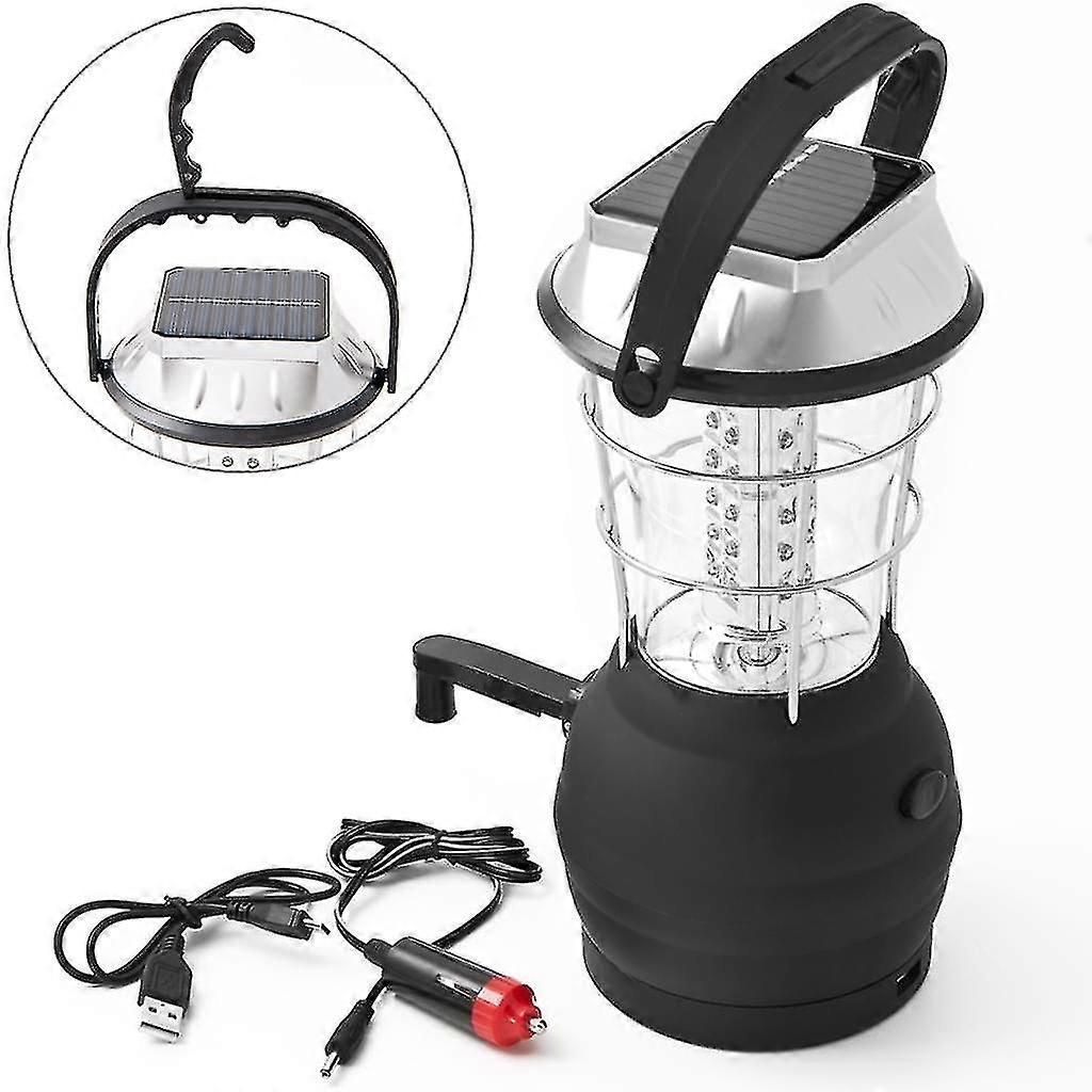 Solar Lantern, Hand Crank Dynamo 36 Led Camping Lantern Emergency Light
