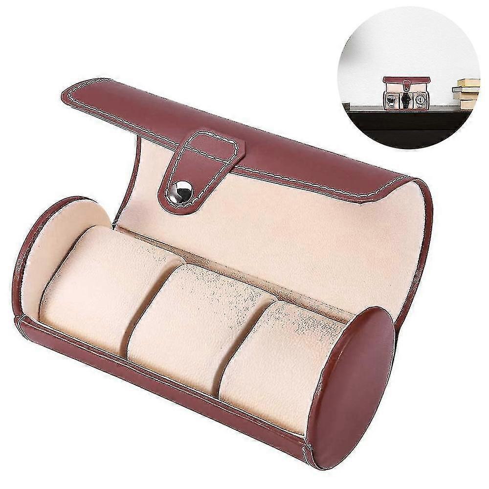 Travel Portable Watch Box Organizer 3 Grids Watch Display Storage With Velvet Sections