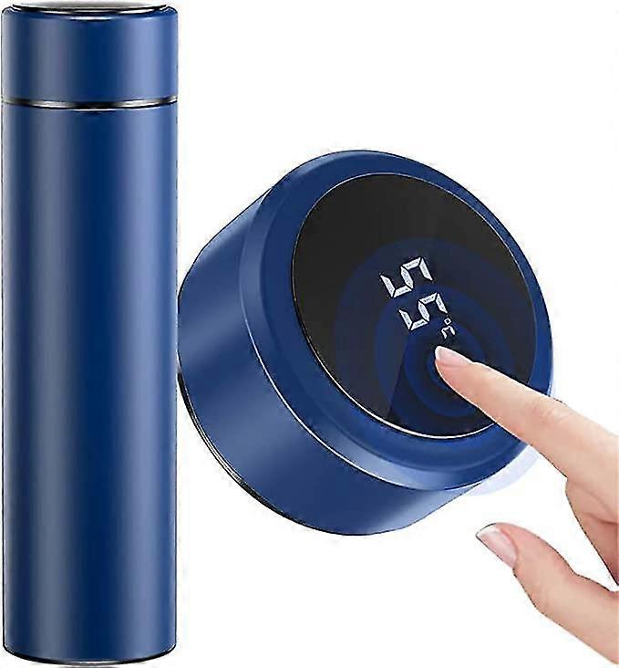 500ml Stainless Steel Vacuum Flask, Vacuum Flask With Smart Temperature Display Blue Led Screen Temperature