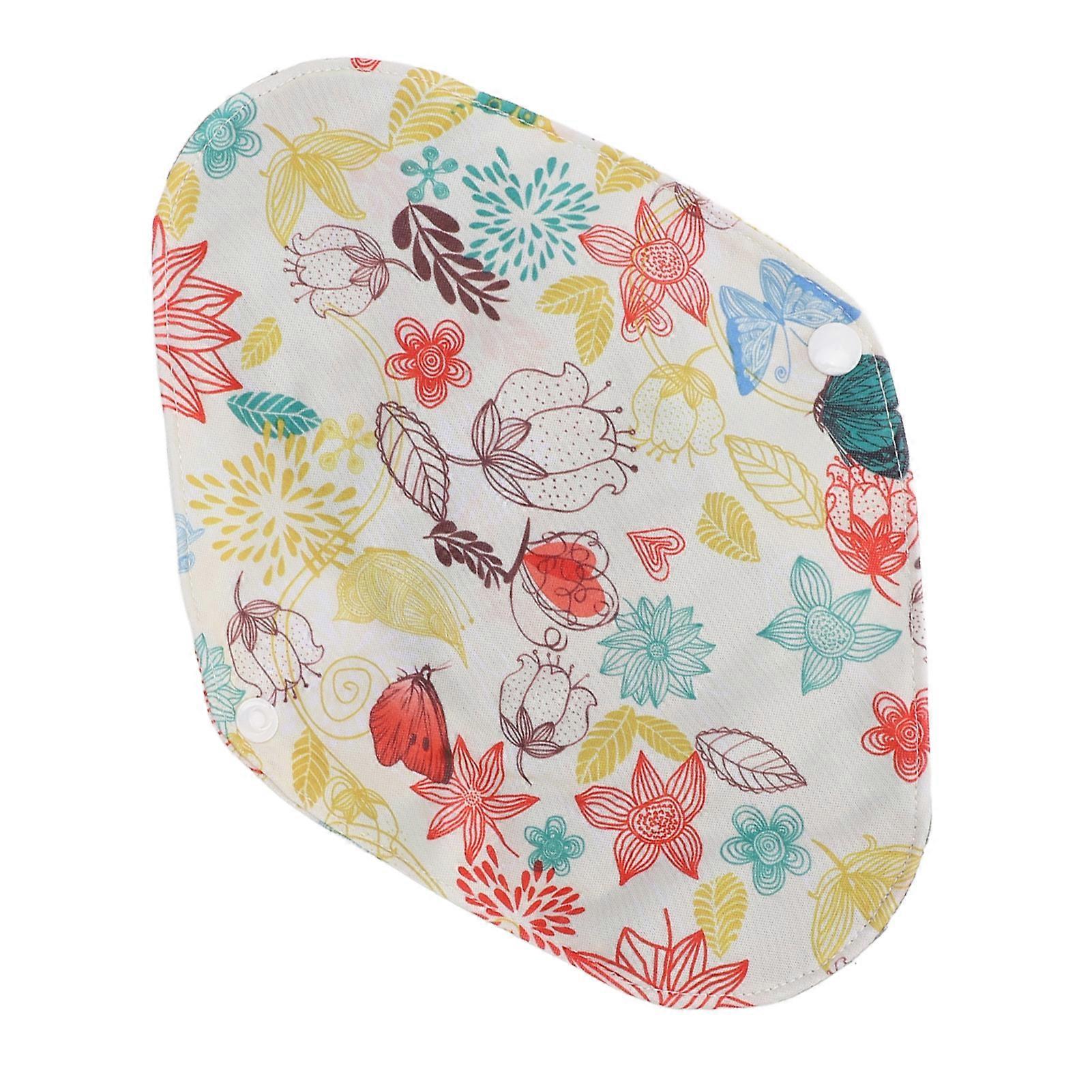 5pcs Bamboo Charcoal Reusable Sanitary Napkin Waterproof Comfortable Printing Hygienic Washable Bamboo Charcoal Sanitary Pad for Postnatal Period T05