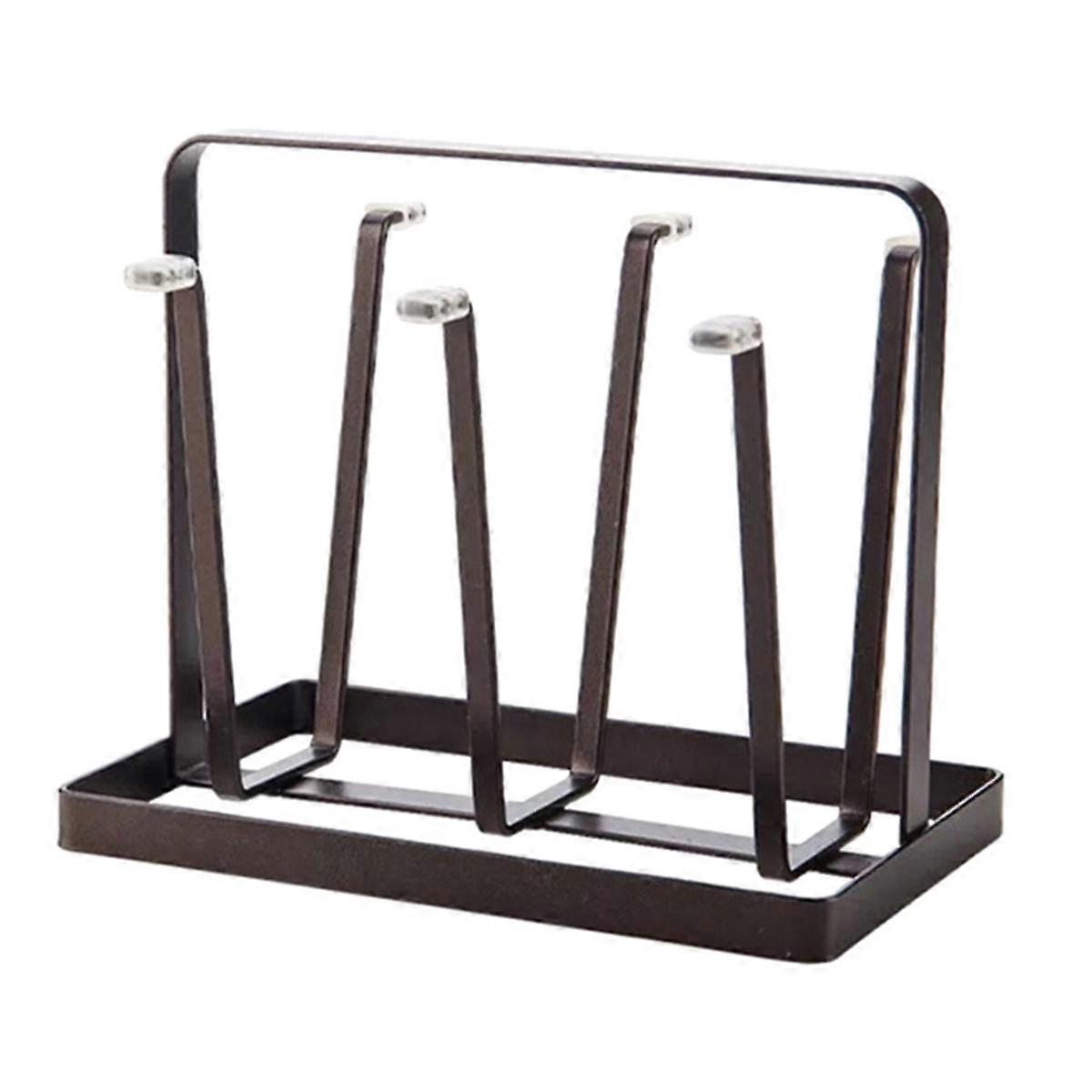 Wrought Iron Drain Cup Holder Glass Bottle Drying Rack Coffee Bar Organizer Glass Drying Stand Cup