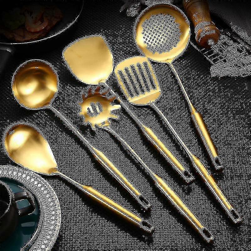 1/6 Pices Less Steel Ware Set Ladle Spatula Anti-r Kit Gadt-1 Ptes Server -
