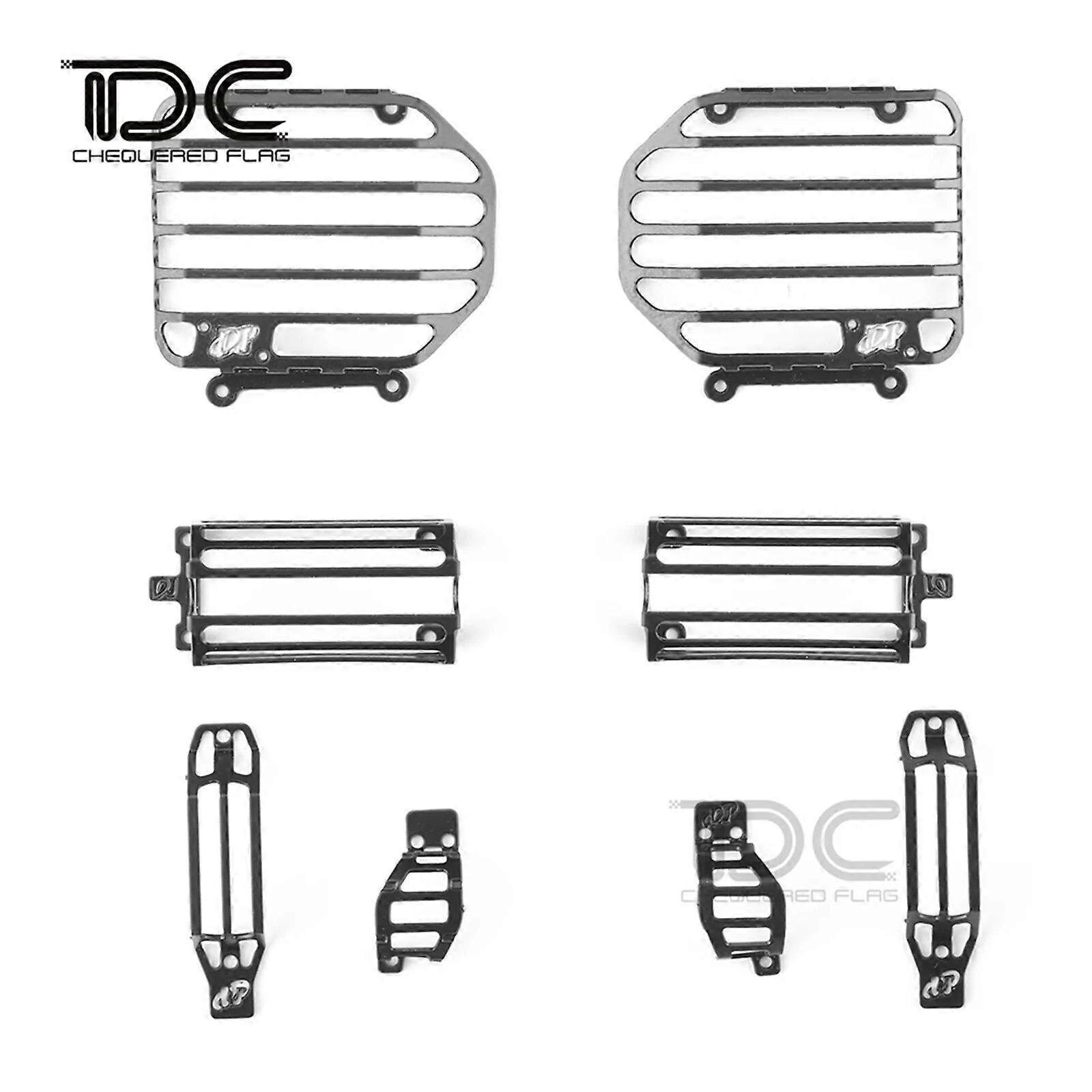 Kit de couvercle de lumière en métal 1/10 pour Defender D90 D110 Avant Arrière Protéger Lampe Grille Échelle RC Crawler Car Upgrade