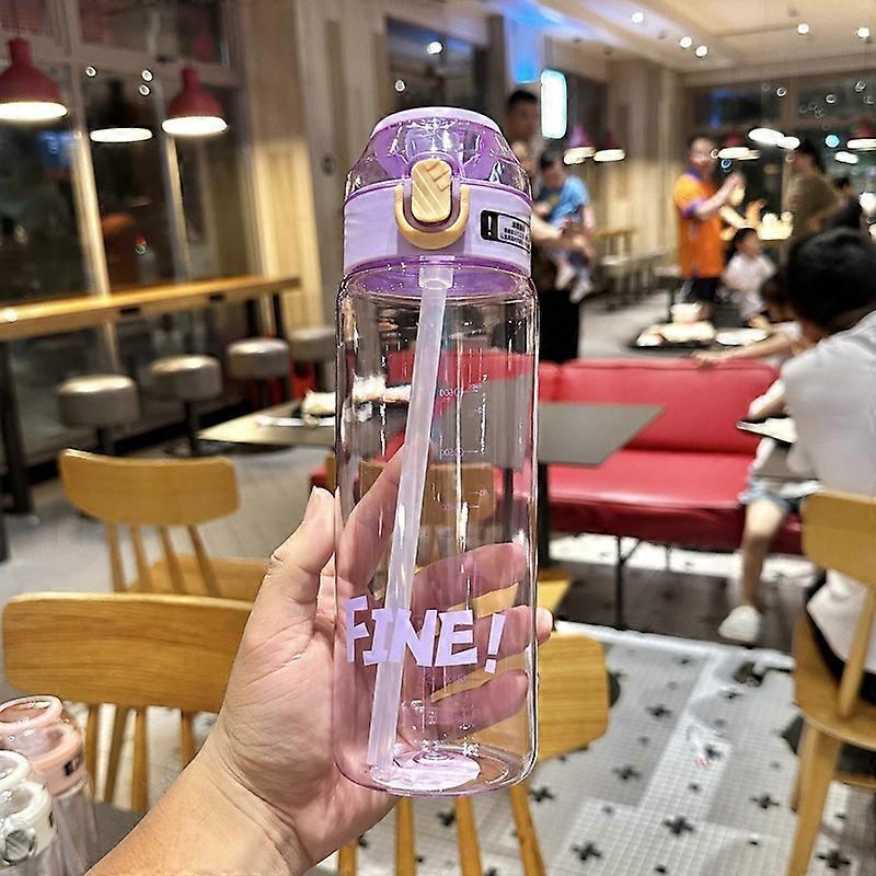 Portable Large Capacity Plastic Cups 800ml Purple