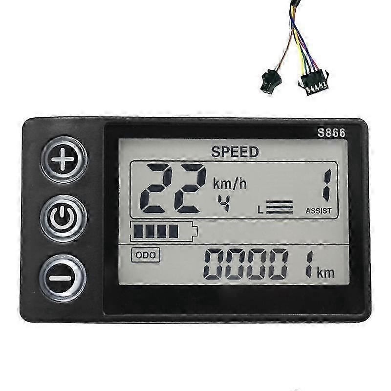 24V-60V S866 Controller Panel Dashboard Waterproof Electric Bike LCD Display for Electric E-Bike Sc