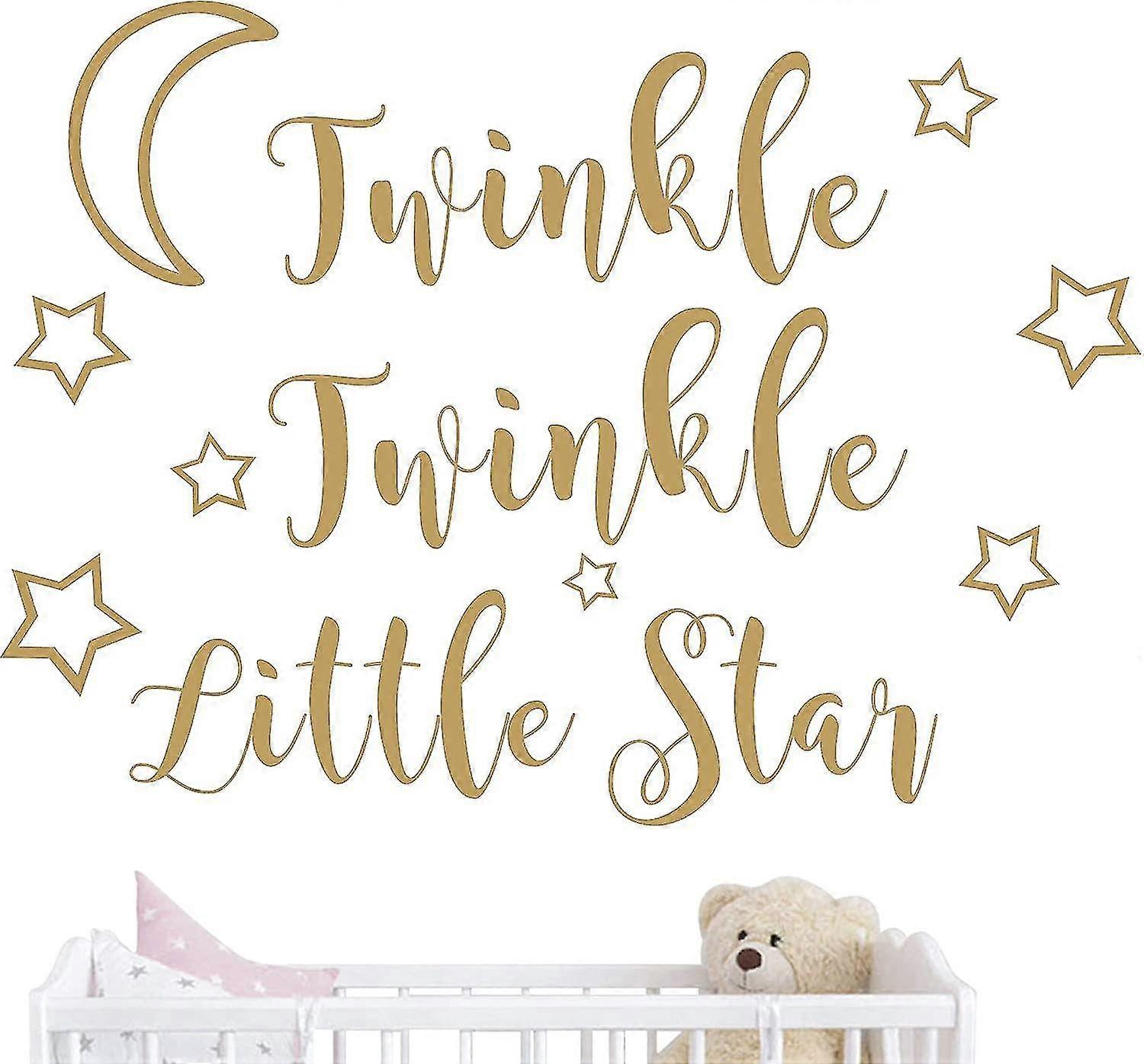 وميض وميض ليتل ستار الجدار صائق الفن الفينيل ملصق للأطفال طفل صبي غرفة البنات الديكور الحضانة غرفة نوم ديكور المنزل Ymx29 (ذهب غير لامع، 57x42c