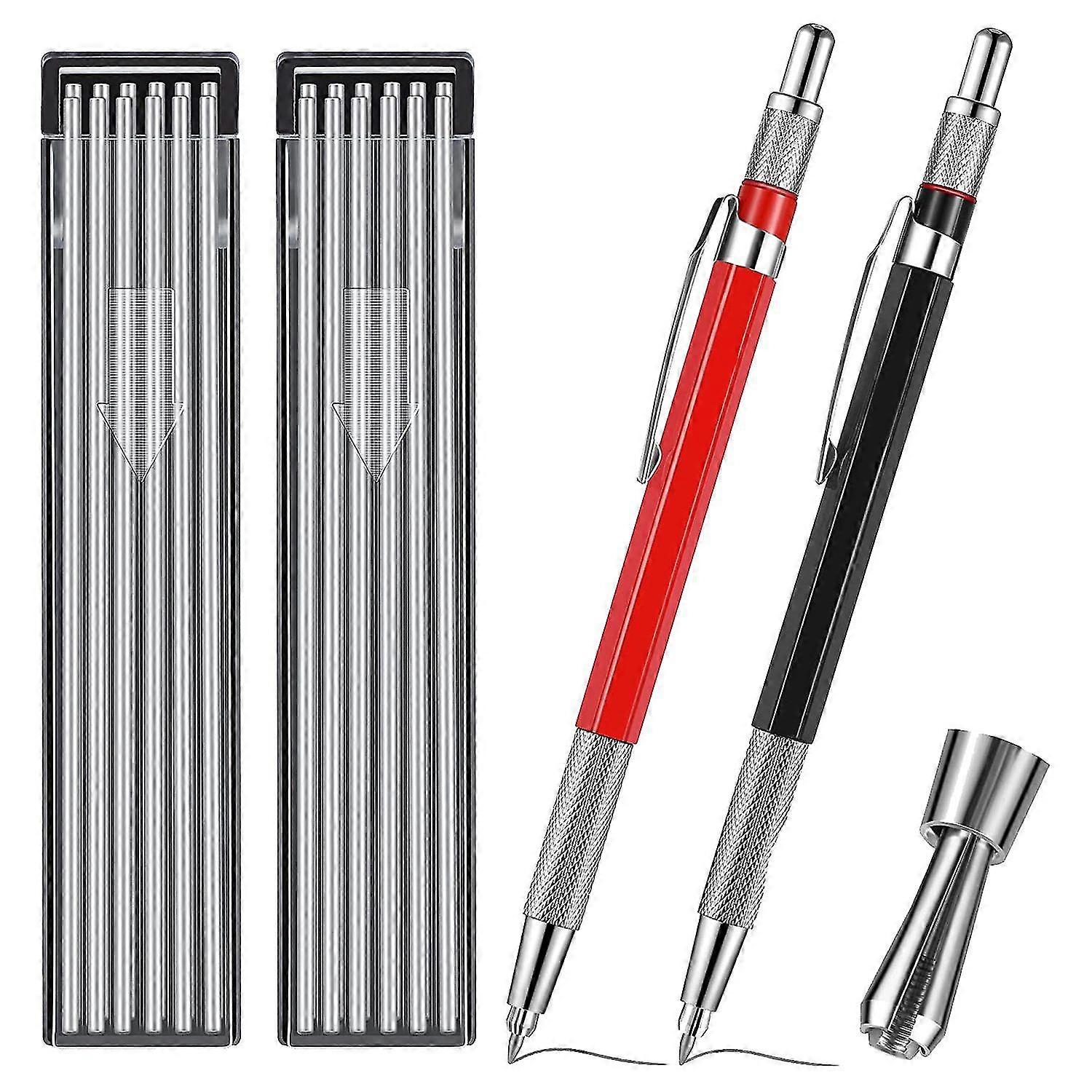 Welder Pencil With 24 Silver Refills, Mechanical Pencil Silver Pencil Metal Maker Scissors With Bui
