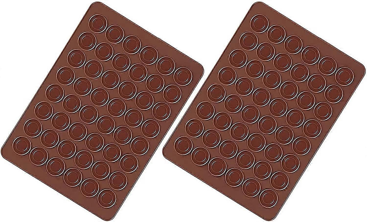 2er Pack Macarons Backmatte aus Silikon, 48 Mulden, Antihaftbeschichtung, Macarons Backmatte aus Silikon, 38 x 29 cm