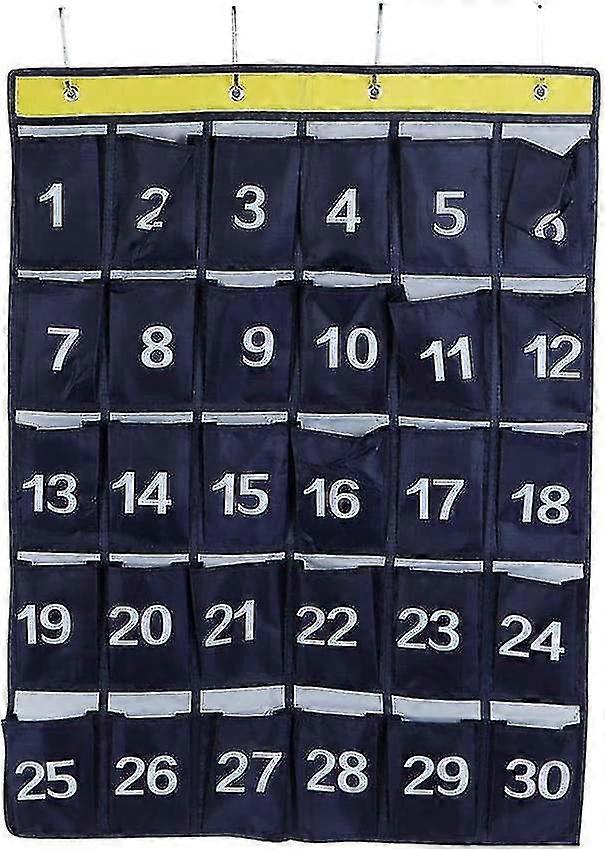 30 Pockets Hanging Pocket Organizer School Storage Bags Diagrams With 4 Metal Hooks