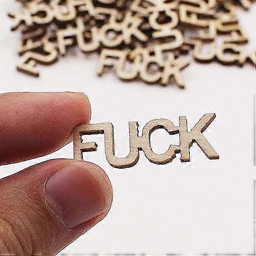 300 PCS Wooden Fucks To Give - Funny Gag Gift Jar With Letter Pieces For Stress Relief & Office Decor