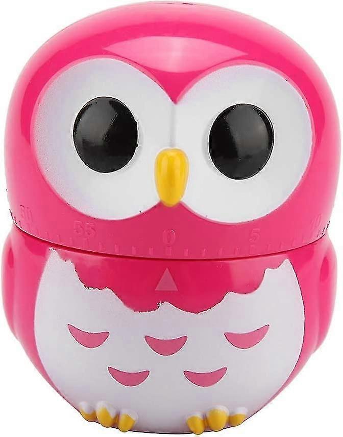 Cute Owl Shape Timer Digital Cooking Timer Manual Timer Mechanical Home Cooking Counter Alarm Clock (rose Red)