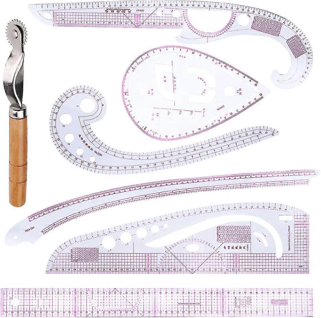 Tailors Ruler Dressmaking Set 7 Pieces Ruler Set Plastic Curve Scale Ruler For Dressmaking Pattern Design Bendable Drawing Template For Dressmaking