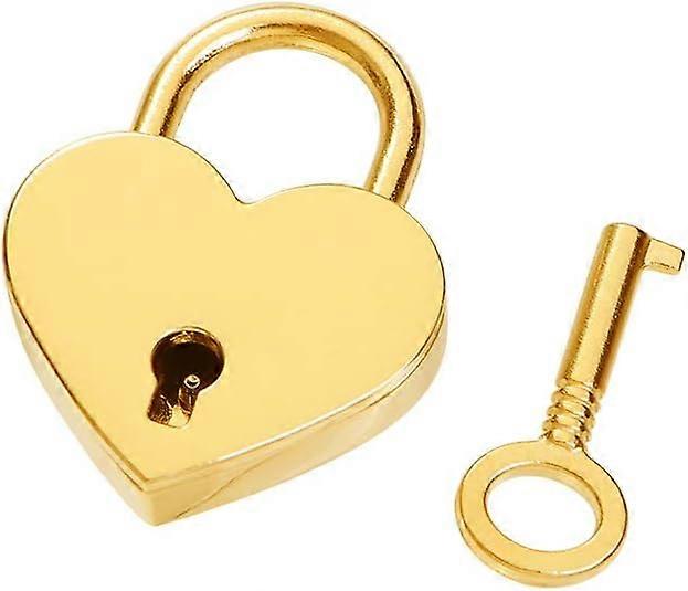 Heart Shape Padlock with Key Small Mini Lock with Key for Jewelry Box Diary Book(Silver)