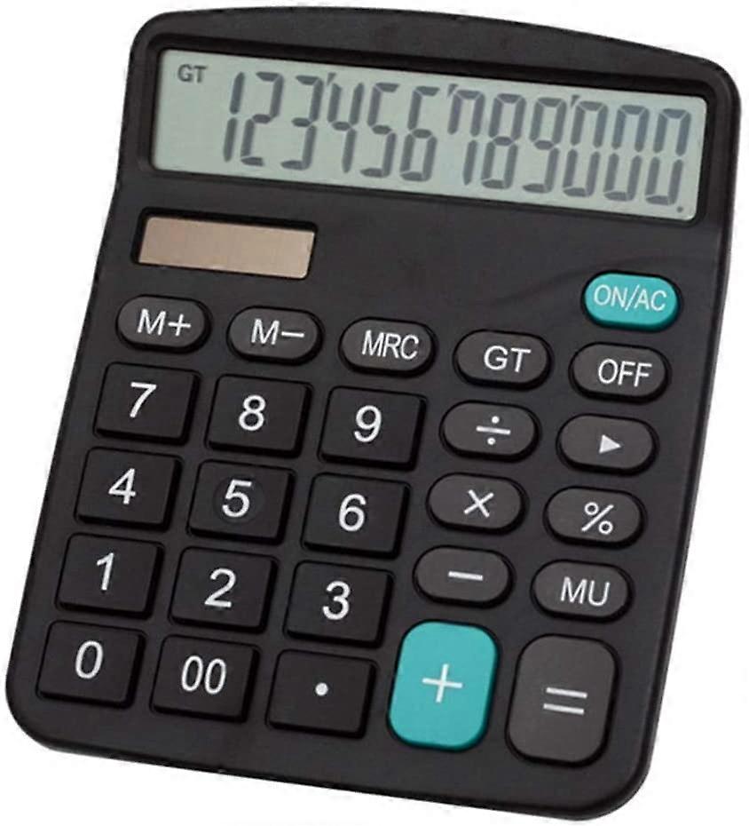 12-siffrig display solbatteri dubbel effekt kalkylator