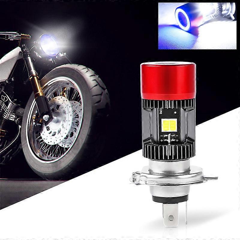 Motorcycle H4 9003 HB2 LED headlight bulb 6000k white Driving Bulb with bule Angel eye 2400LM Headlight Bulb for Car Truck