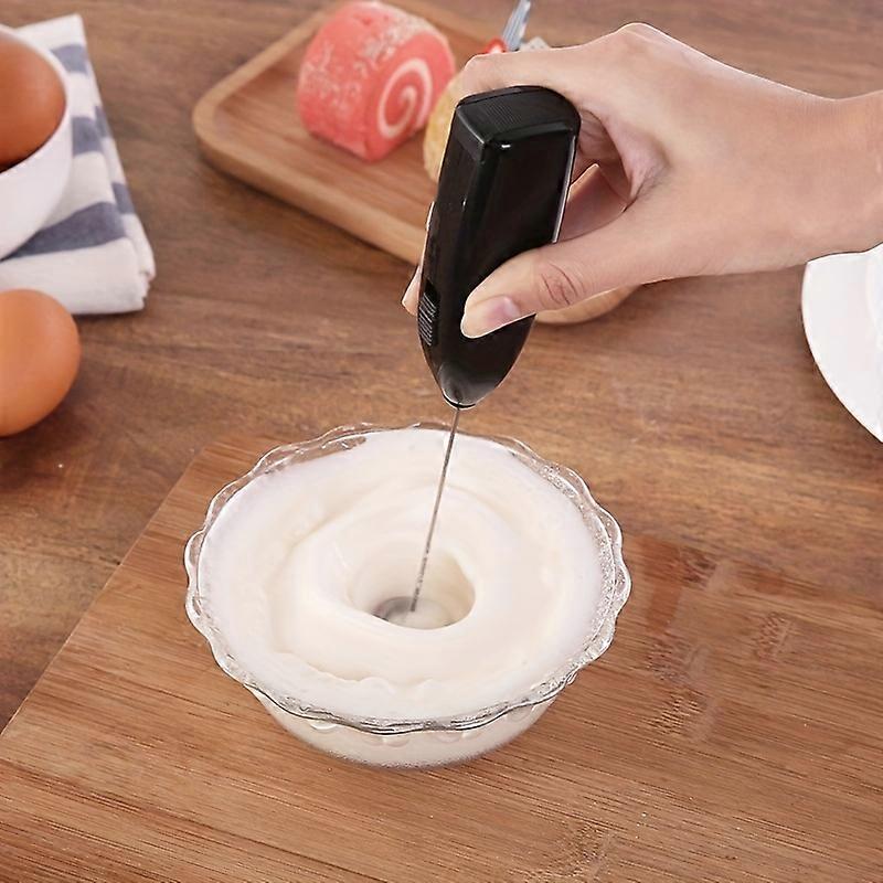Stainless Steel Handheld Milk Frother & Egg Beater - Portable Battery-Powered Mini Whisk for Cappuccinos and More