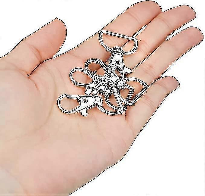 Lot de 50 fermoirs pivotants pour porte-clés, mousquetons pivotants à gâchette avec anneau en D