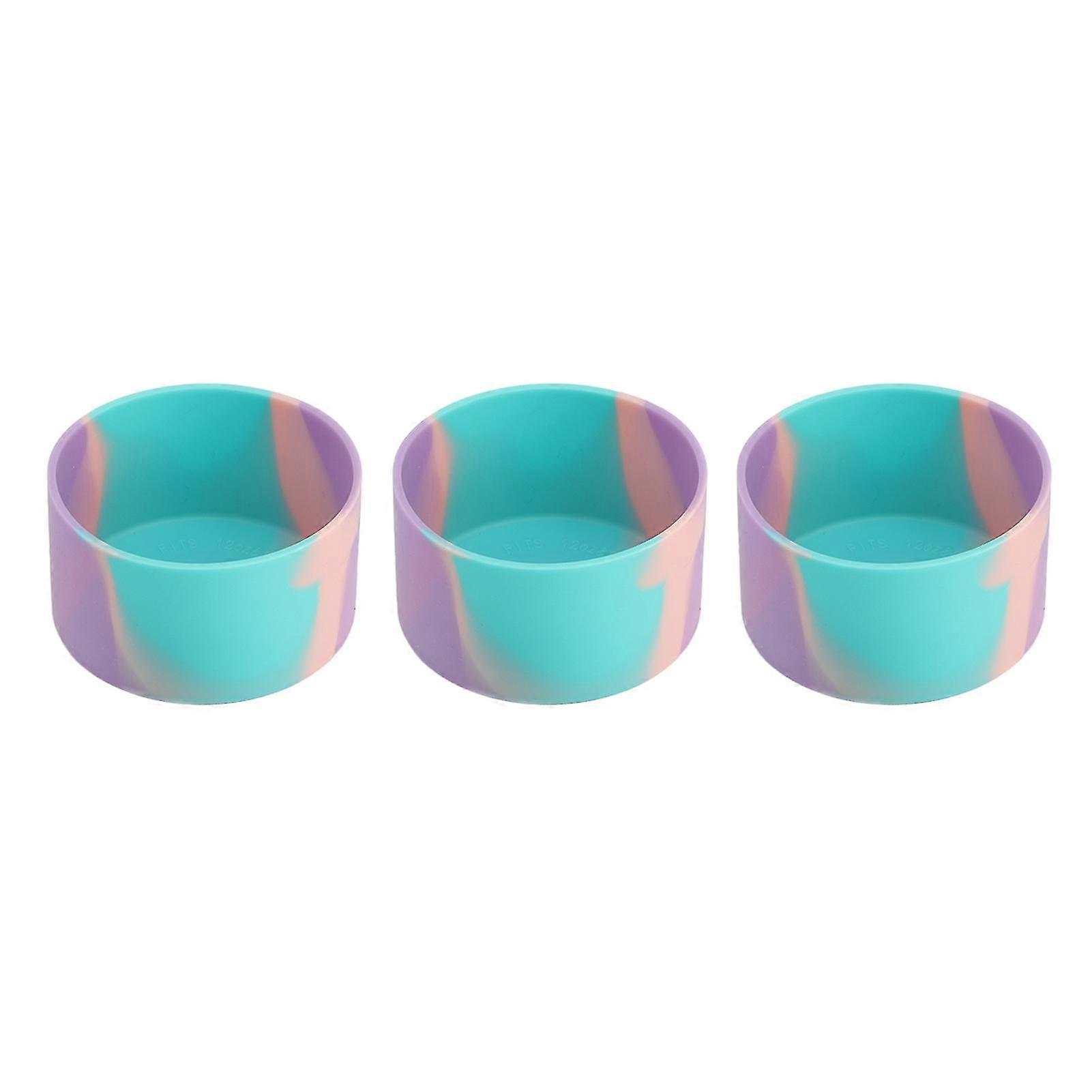 3 Pcs Colorful Silicone Cup Boot - High Temperature Resistant, Anti Slip, Scratch-proof Water Bottle Bottom Sleeve Cover