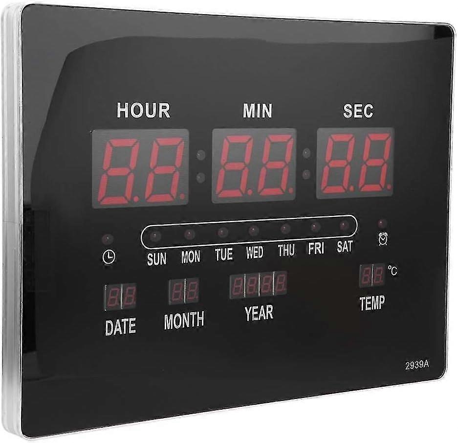 Wall Clock with Perpetual Calendar, Temperature Display and Day Vision Impaired Features - Multi-Function - Room Decor-2#