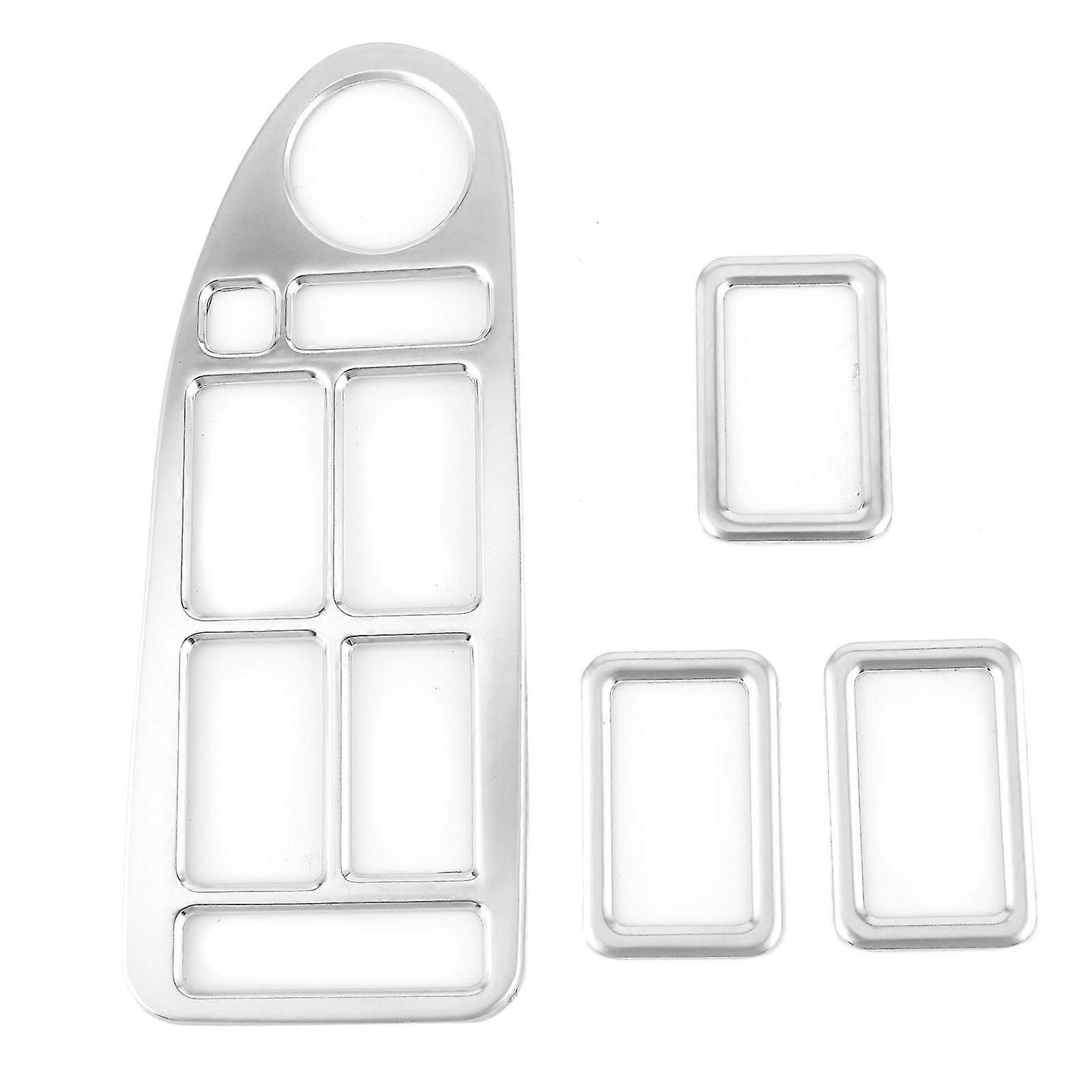 5 Series E39 1996-2003 Chrome Window Lift Button Cover Trim Sticker Set (4pcs)