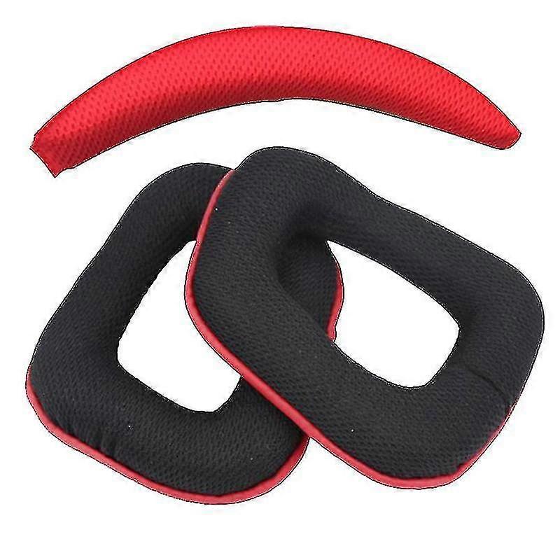 Replacement Earpads And Headband Cushion Set For Logitech G35 G930 G430 F450 Black Red