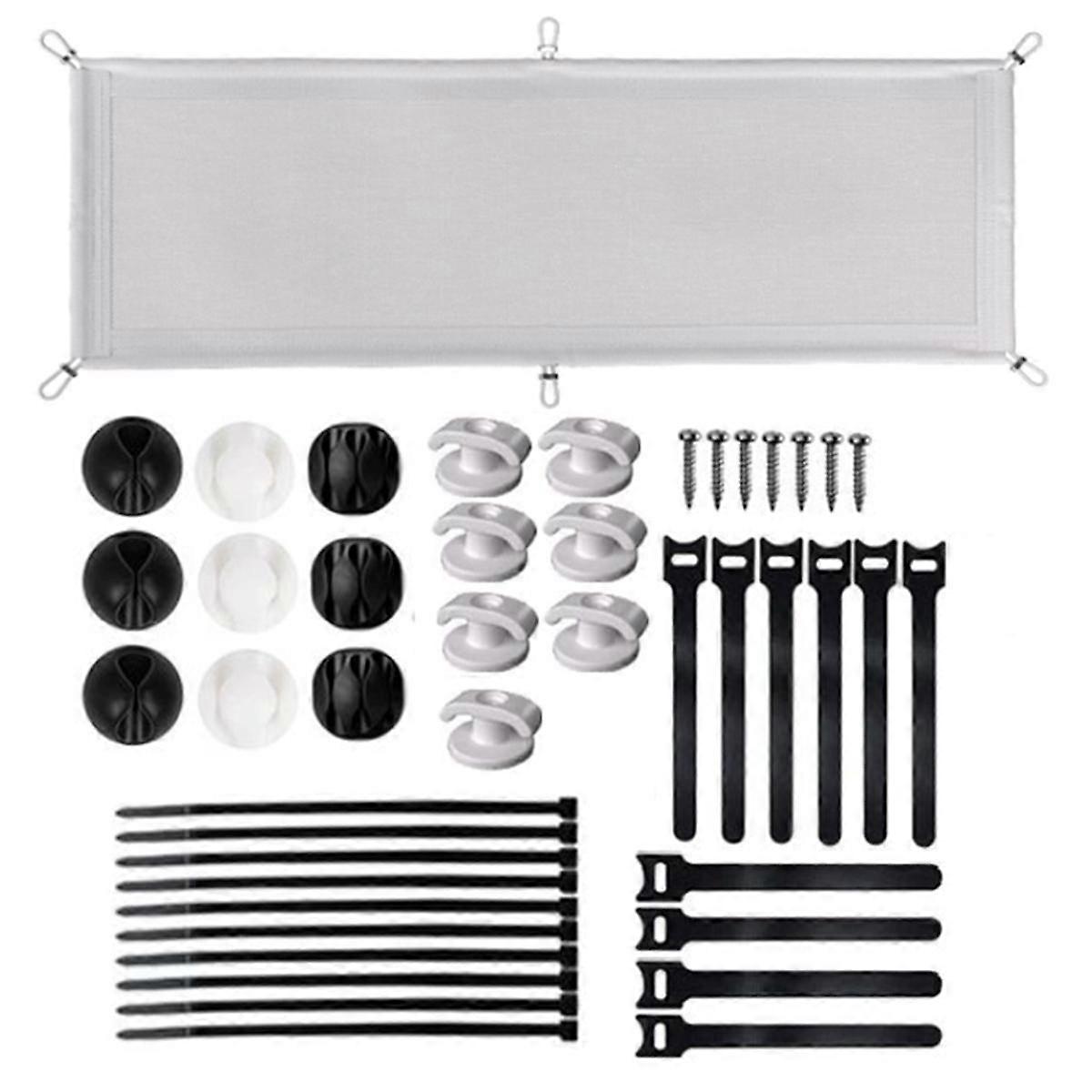 Under Desk Cable Management Net for Stand Desk, Mesh Cable Manager, Under Desk Wire Net Capacity Co
