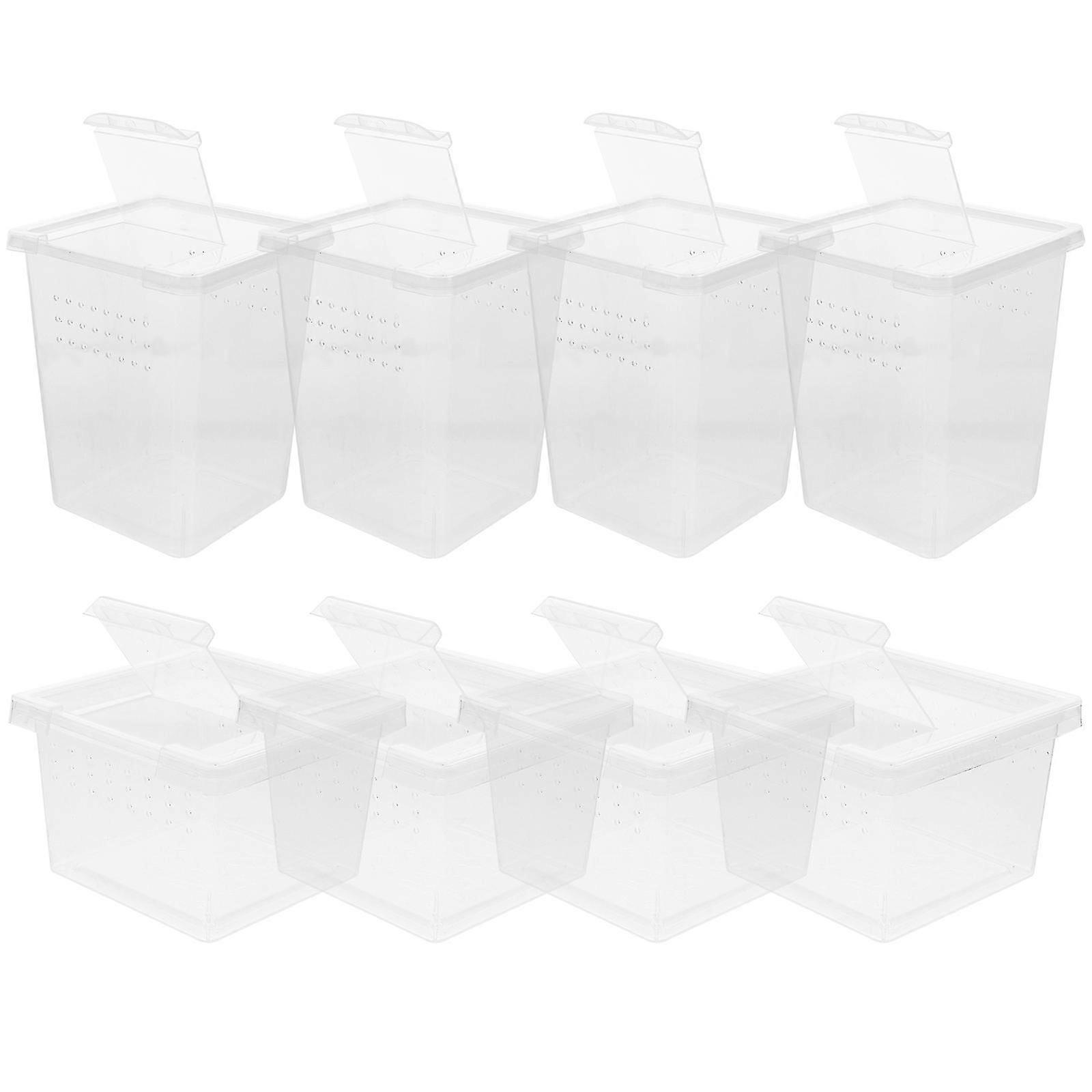 8pcs Household Reptile Cage Transparent Reptile Box Multi-function Snake Cage Reptile Accessory-FCY