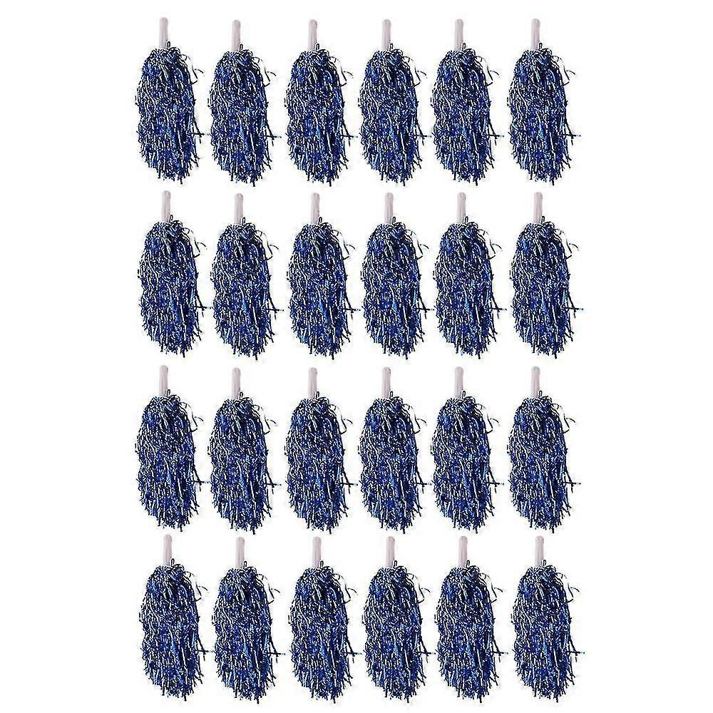 24pcs Cheerleading Pom Poms Metallic Foil Cheer Pom Poms With Plastic Handle For Adults Kids Cheerl