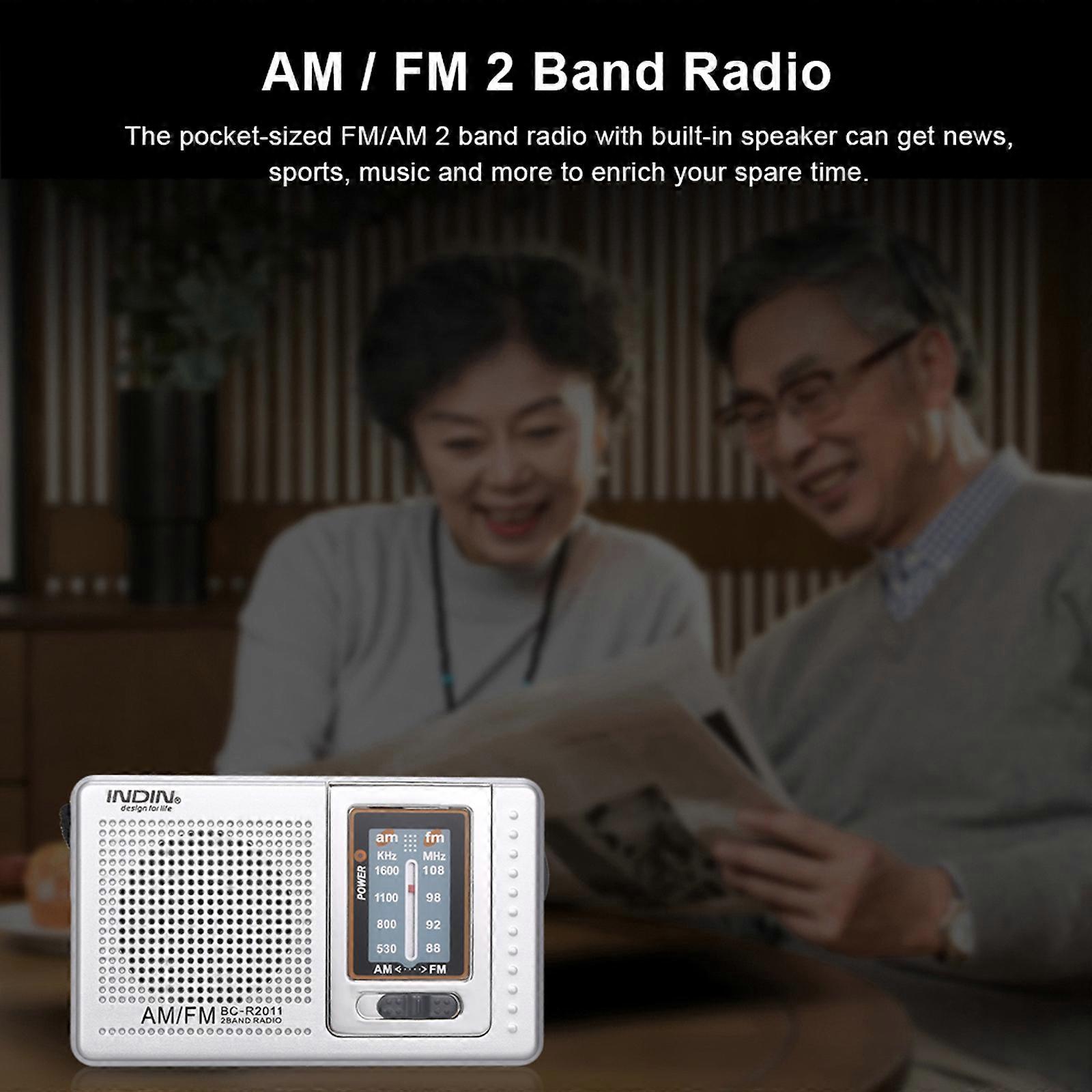 Mini AM FM Radio 2 Band Radio Receiver Portable Pocket Radio Built-in ...