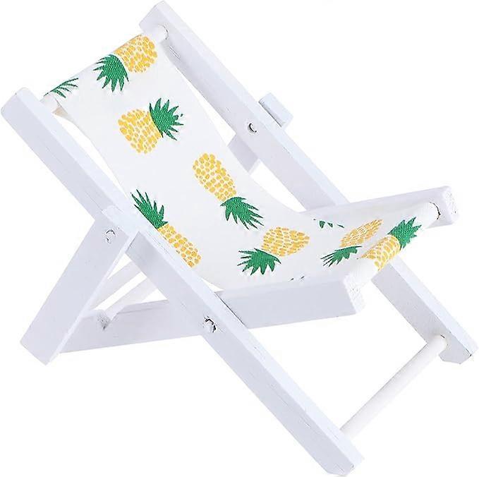 Beach chair phone holder (pineapple), Hawaiian decorative tablet holder, wooden canvas beach chair smartphone business card holder