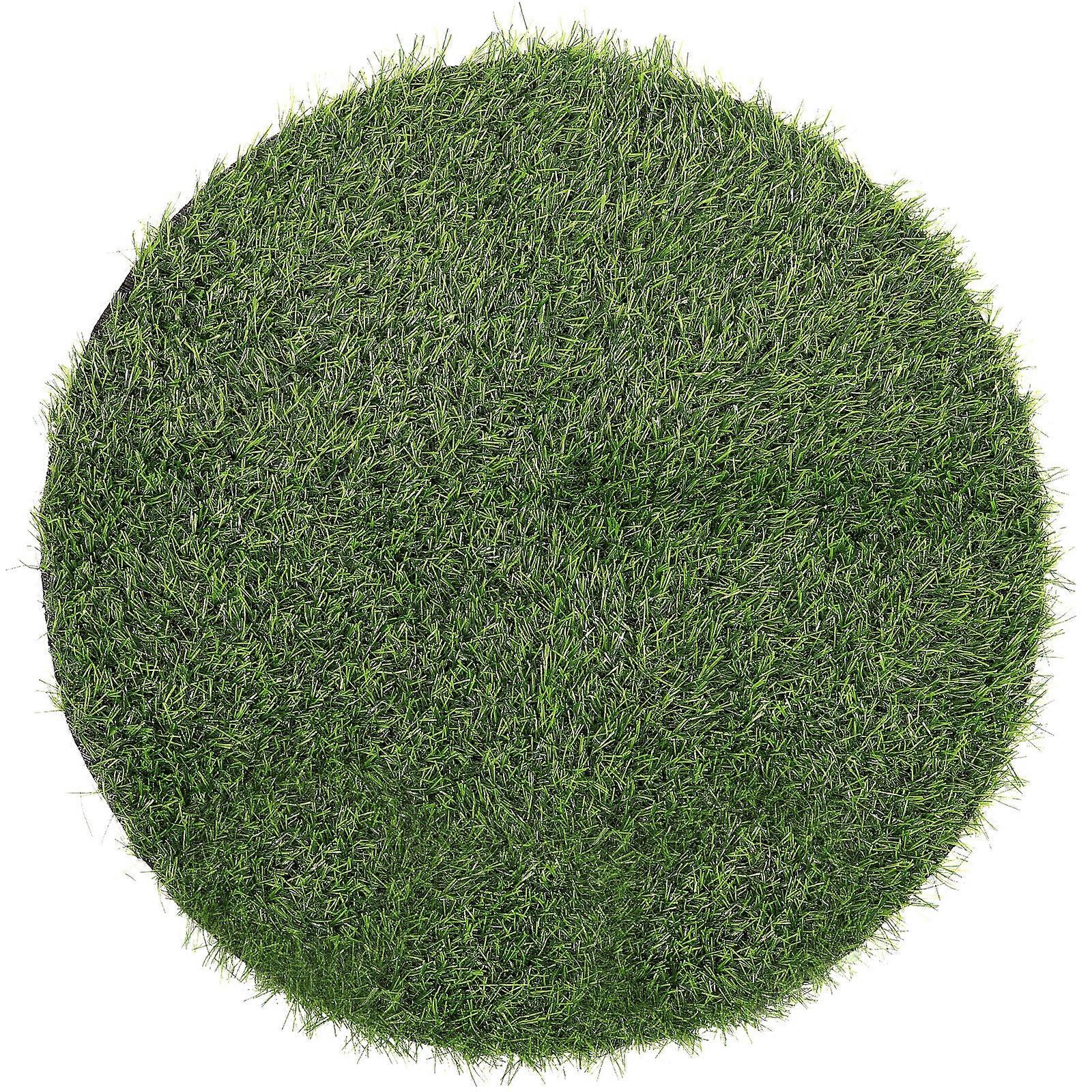 Simulated Grass Round Table Mat Green Artificial Tabletop Grass Mat Decor