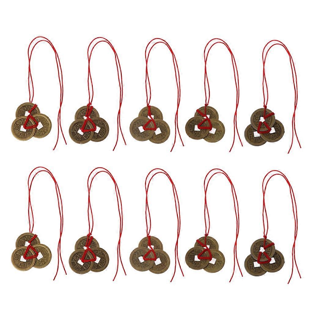 Lucky Red String Feng Shui Copper Coin Bracelet Bangle Handmade Adjustable