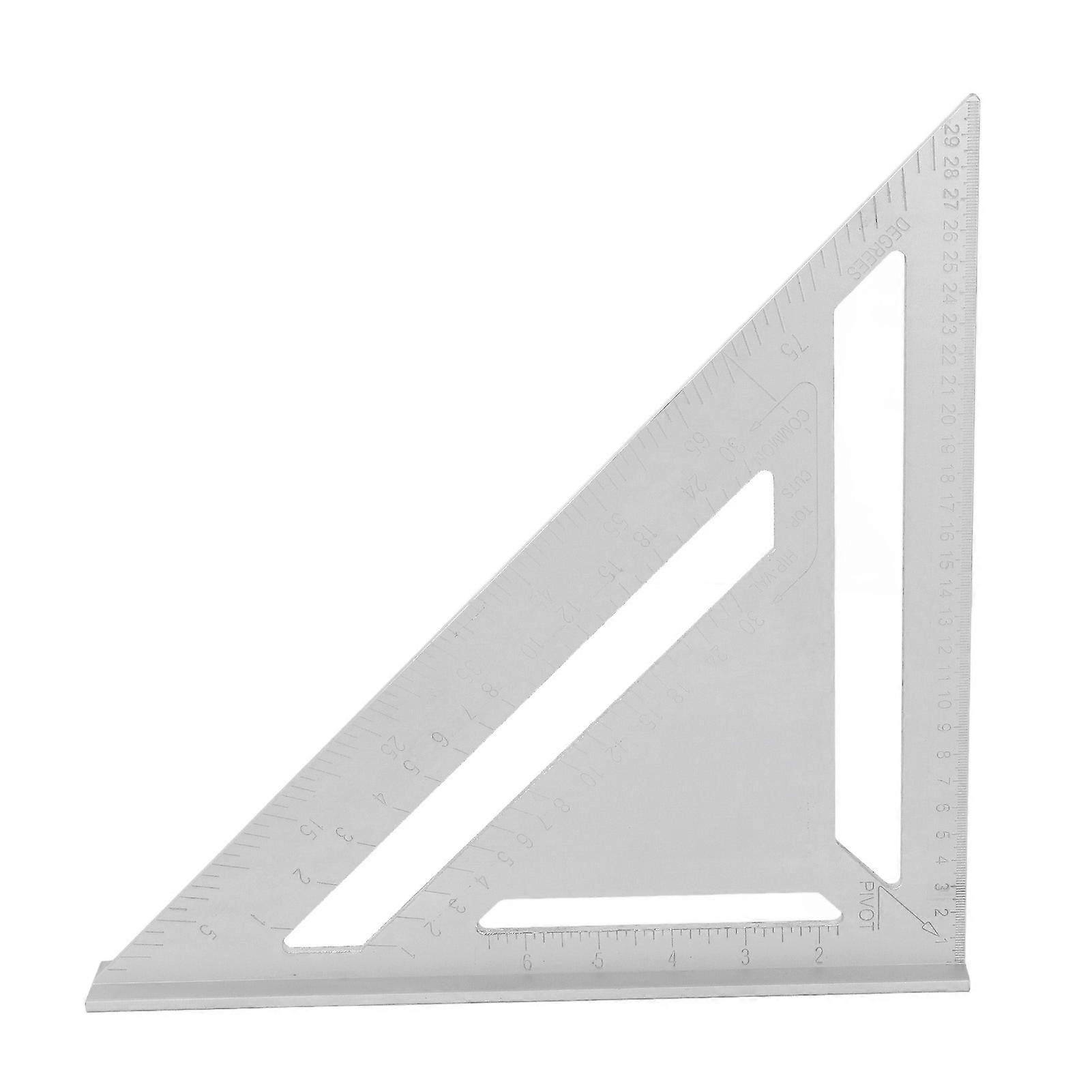 Multifunction 45 Degree Aluminum Alloy Triangular Ruler for Rafter and Carpenter, 30cm Woodworking Tool
