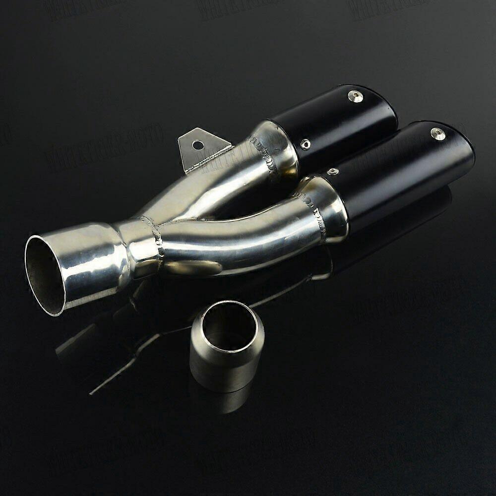 Universal Thunder Dual Exhaust Muffler Black End Pipe Slip On ...